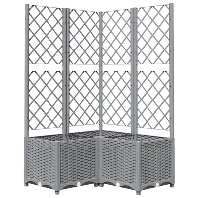 Vidaxl fioriera con slat 80x80x136 cm in polipropene grigio chiaro