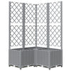 Vidaxl plantenbak met latwerk 80x80x136 cm polypropeen lichtgrijs