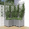 Vidaxl plantenbak met latwerk 80x80x136 cm polypropeen lichtgrijs