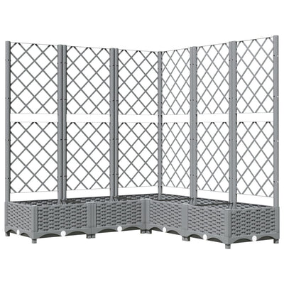 Vidaxl fioriera con latwerk 120x120x121,5 cm in polipropene grigio chiaro