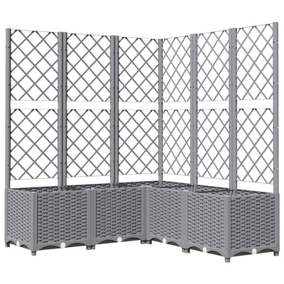 Vidaxl fioriera con slat work 120x120x136 cm in polipropene grigio chiaro