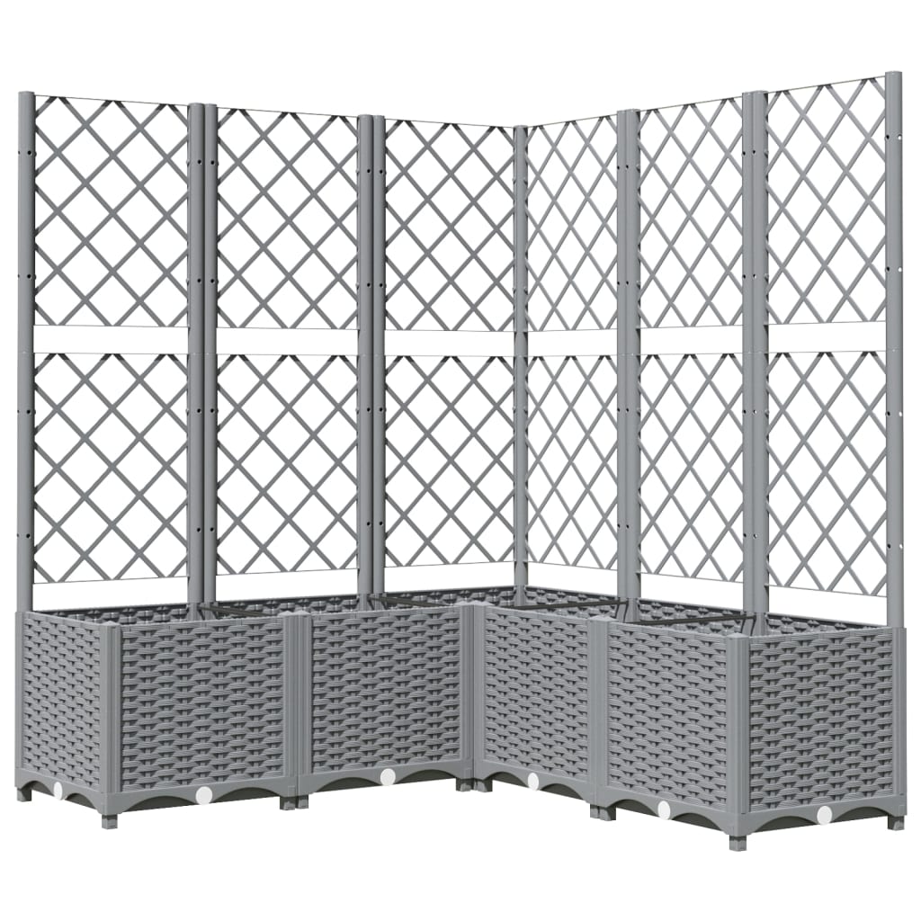 Plantera Vidaxl con Slat Work 120x120x136 CM Polipropeno Gray Light