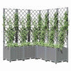 Vidaxl plantenbak met latwerk 120x120x136 cm polypropeen lichtgrijs