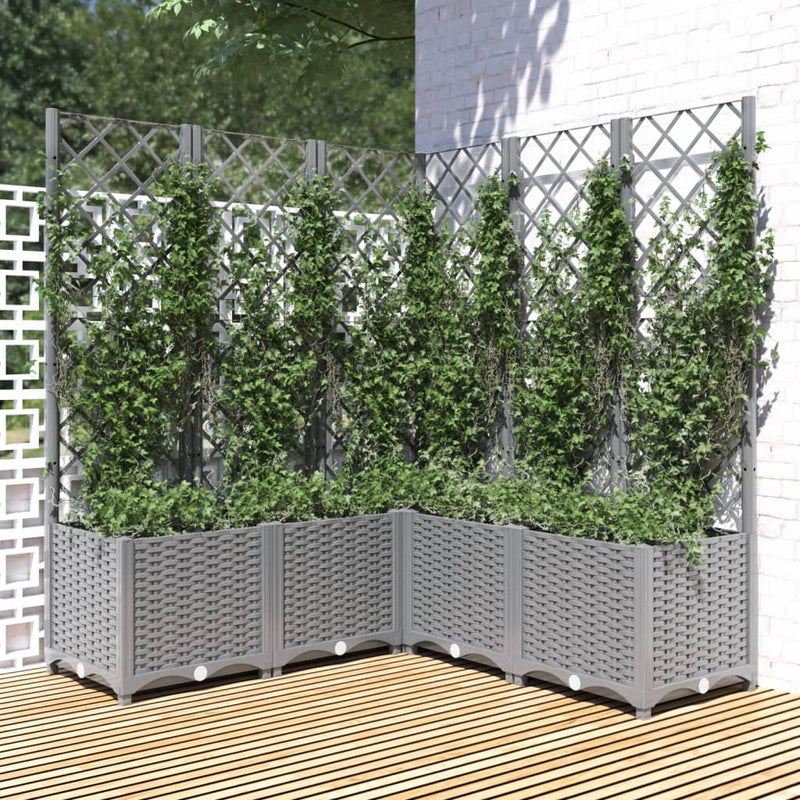 Plantera Vidaxl con Slat Work 120x120x136 CM Polipropeno Gray Light