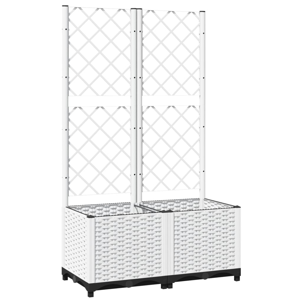 Caja de planificación Vidaxl con SLAT 80x40x136 CM Polypropene White