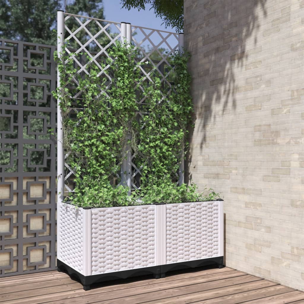 Caja de planificación Vidaxl con SLAT 80x40x136 CM Polypropene White