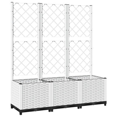 Vidaxl fioriera con latwerk 120x40x136 cm polipropene bianco