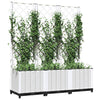 Plantador Vidaxl con Latwerk 120x40x136 cm Polypropene White