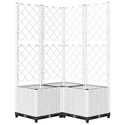 Vidaxl fioriera con latwerk 80x80x136 cm polipropene bianco