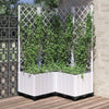 Plantador Vidaxl con latwerk 80x80x136 cm Polypropene White