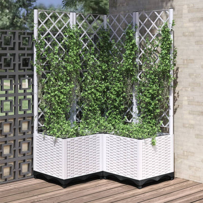 Vidaxl fioriera con latwerk 80x80x136 cm polipropene bianco