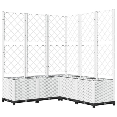 Vidaxl fioriera con latwerk 120x120x136 cm polipropene bianco