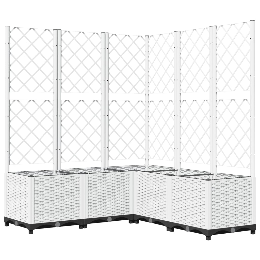 Plantador Vidaxl con Latwerk 120x120x136 CM Polypropene White