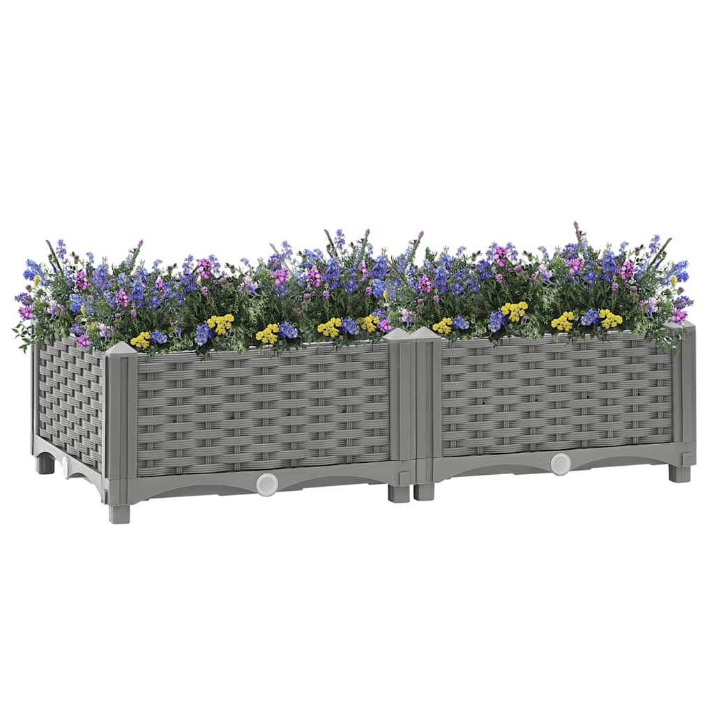 Vidaxl Planter elevado 80x40x23 cm polipropeno