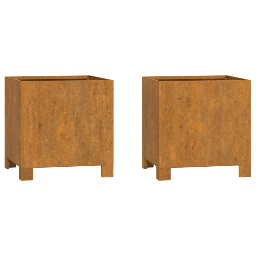 Fioriere Vidaxl con gambe 2 St Rusty 32x30x33 cm acciaio corn