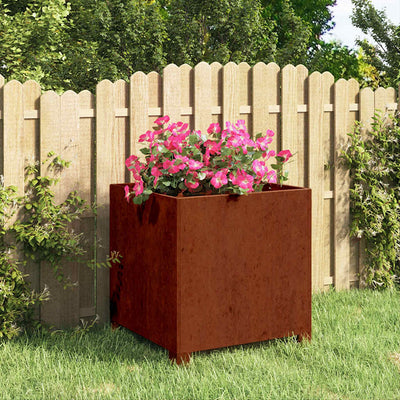 Vidaxl fioriera con gambe arrugginite 42x40x43 cm Cortenstaal