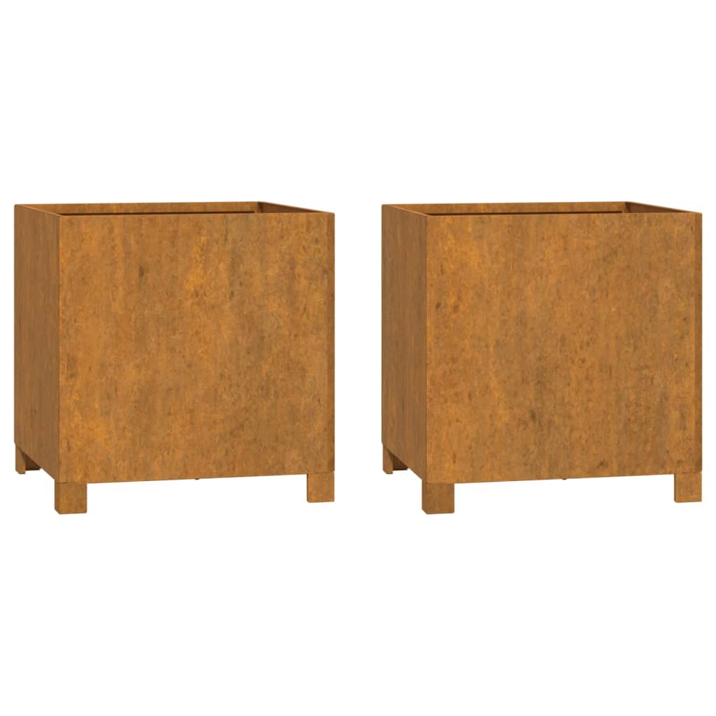Fioriere Vidaxl con gambe 2 St Rusty 42x40x43 cm acciaio corn