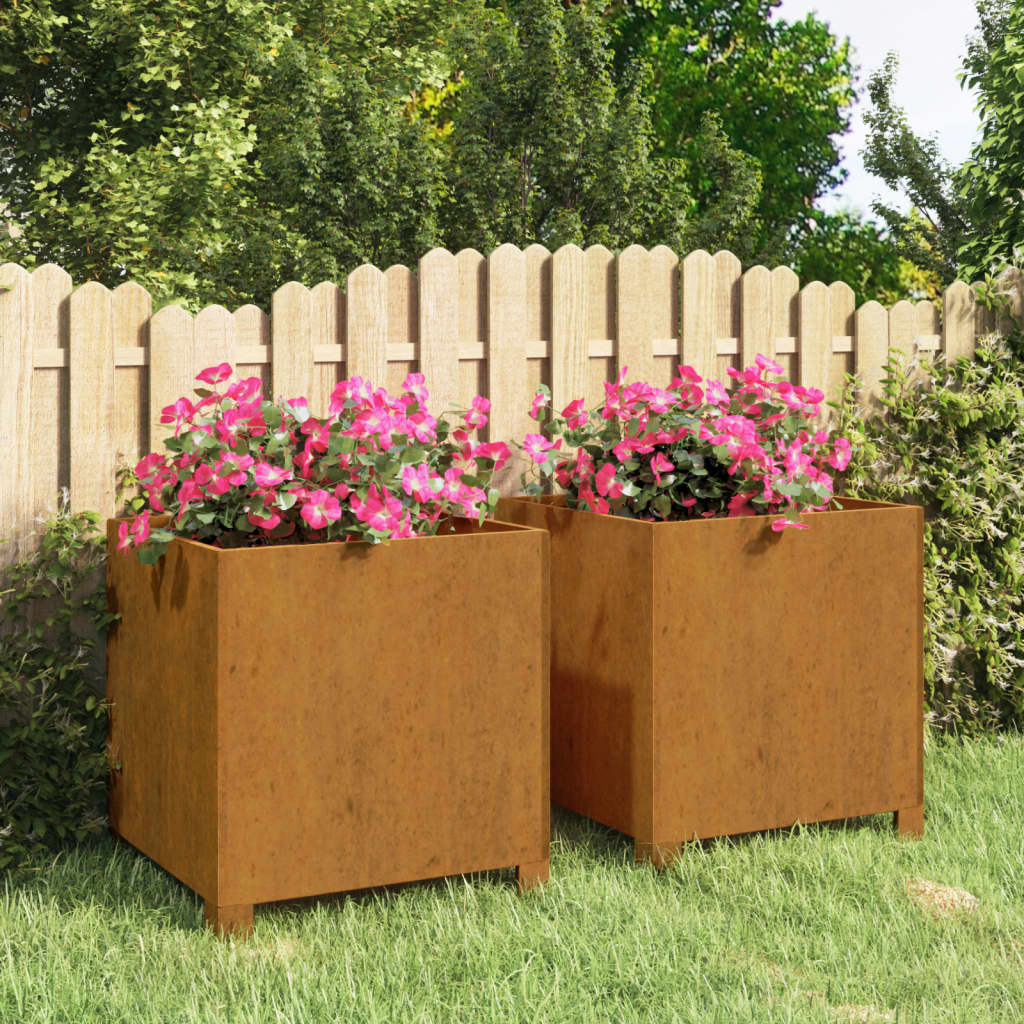 Fioriere Vidaxl con gambe 2 St Rusty 42x40x43 cm acciaio corn