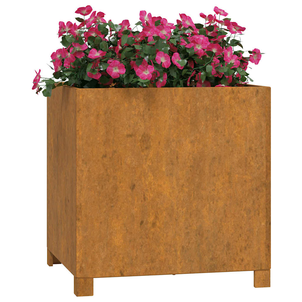 Vidaxl fioriera con gambe arrugginite 49x47x50 cm cornstaal