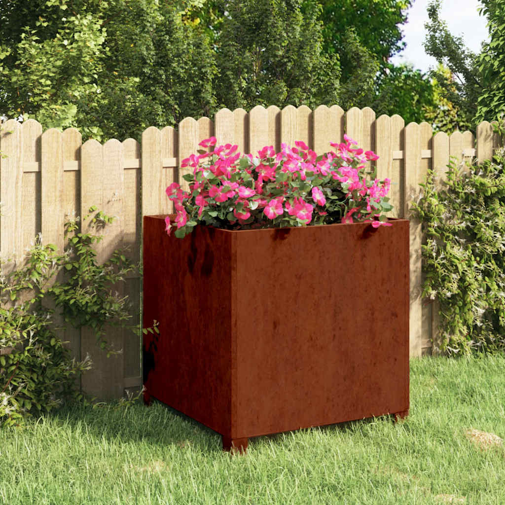 Vidaxl fioriera con gambe arrugginite 49x47x50 cm cornstaal