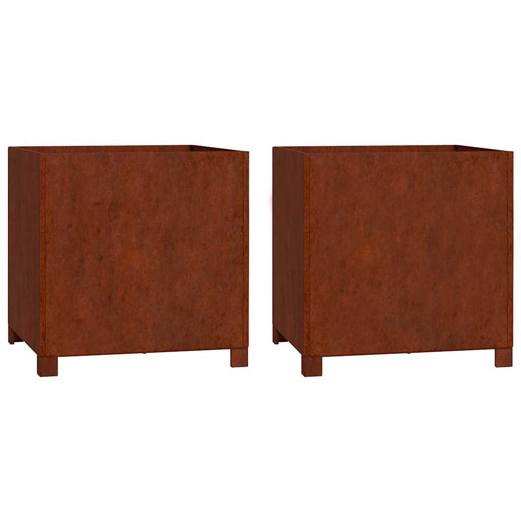 Fioriere Vidaxl con gambe 2 St Rusty 49x47x50 cm Acciaio Corten