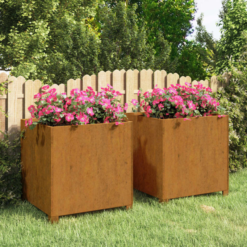 Fioriere Vidaxl con gambe 2 St Rusty 49x47x50 cm Acciaio Corten
