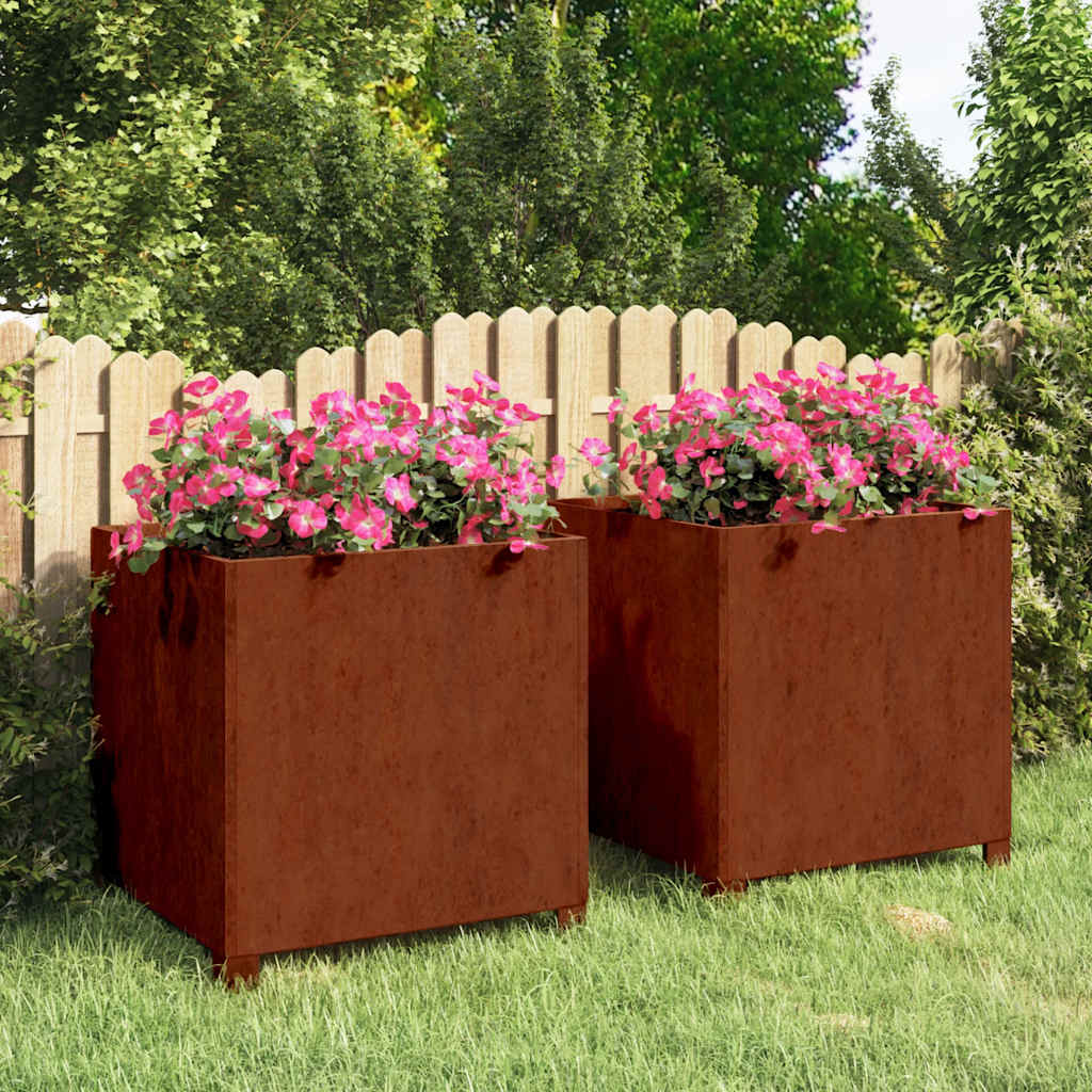 Fioriere Vidaxl con gambe 2 St Rusty 49x47x50 cm Acciaio Corten