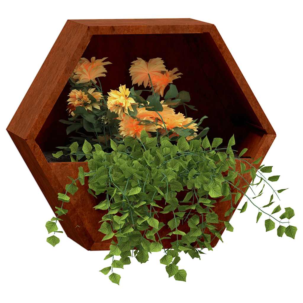 Vidaxl Plantadores Montaje de pared 2 ST 46x10x40 cm Corten Steel Rusty