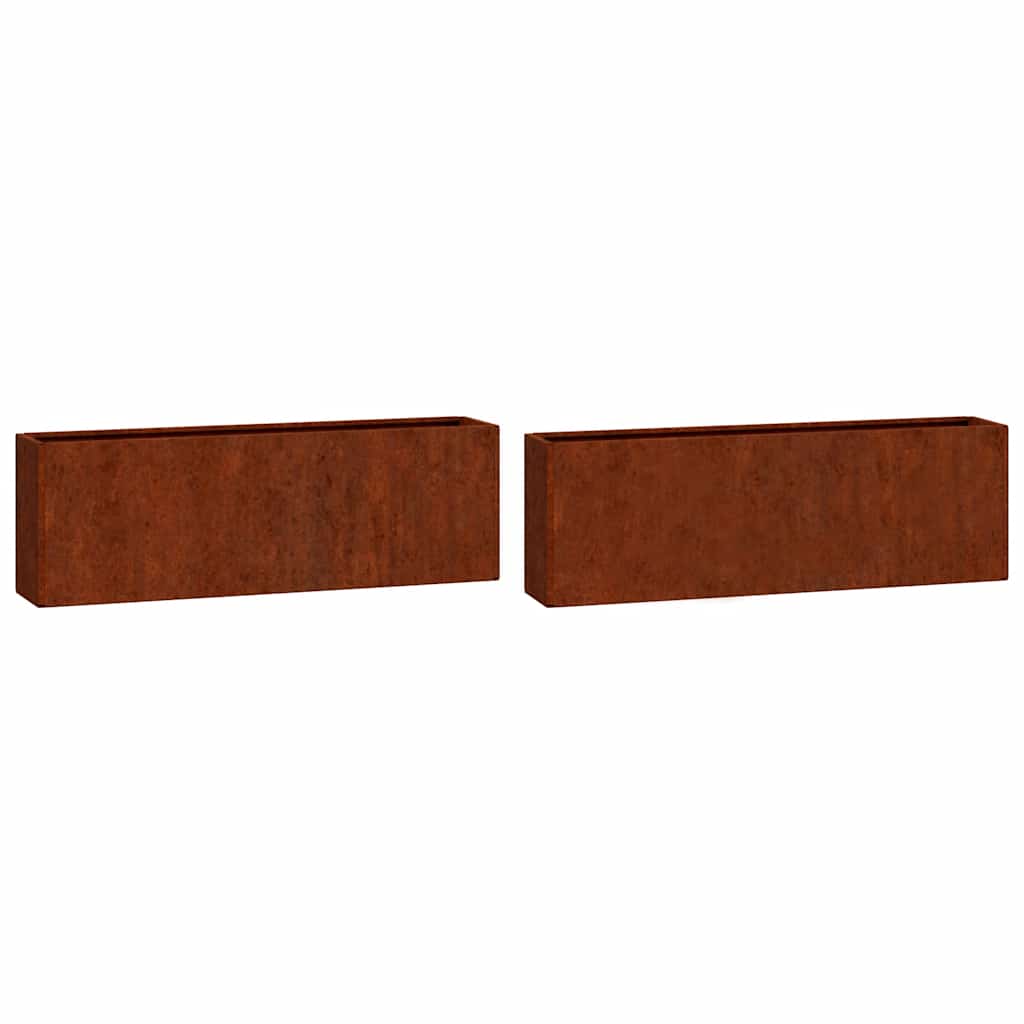 Vidaxl Plantadores Montaje de pared 2 ST 53x10x17 CM Corten Steel Rusty