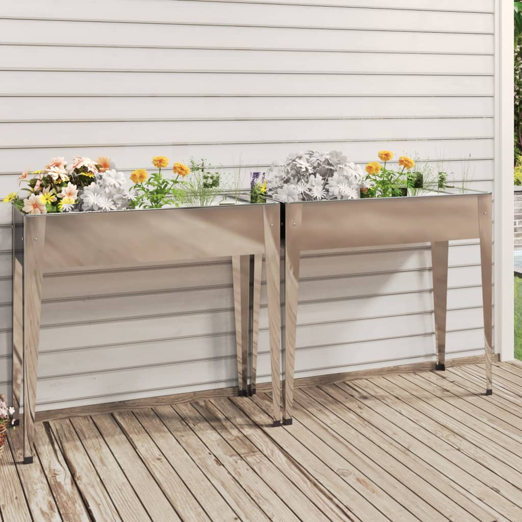 Vidaxl Fioters 2 St Galvanized Steel