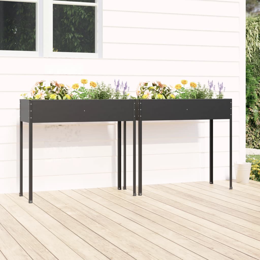 Vidaxl Fiorsters 2 St Galvanized Steel Anthrored