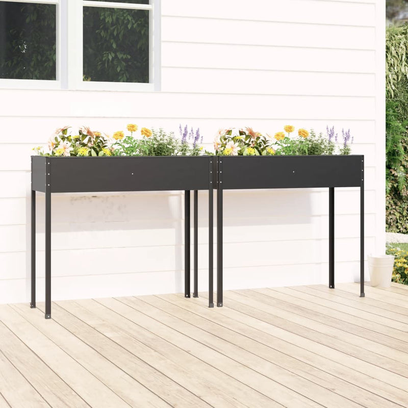Vidaxl Fiorsters 2 St Galvanized Steel Anthrored