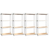 Rack di stoccaggio Vidaxl 4 strato 4 ST Acciaio in legno trasformato in argento