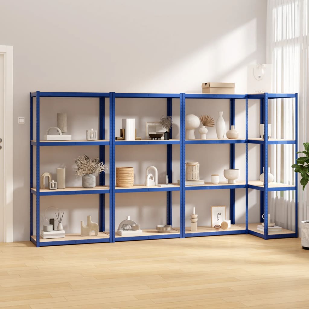 Vidaxl Storage Rack a 4 strati 4 ST Acciaio in legno trasformato in legno
