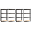 Grandas de almacenamiento Vidaxl 4 PCS de 4 capas de acero y color antracita de madera procesada