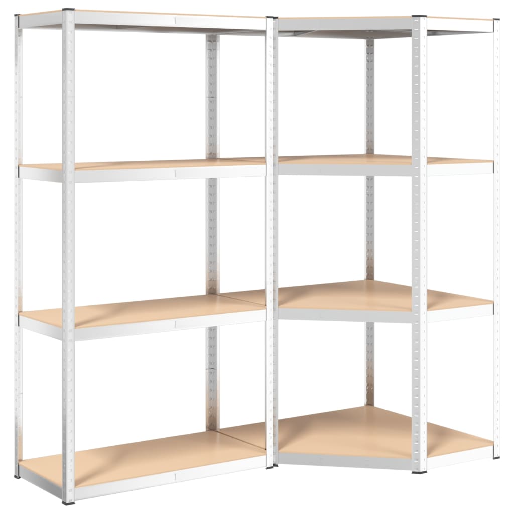 Vidaxl Storage Rack 4 capas de 4 capas de acero de acero de color plateado procesado