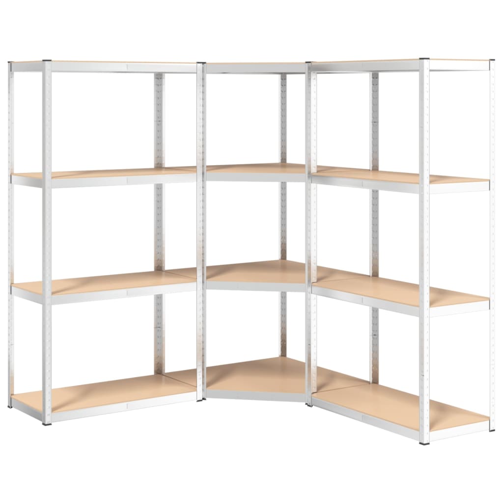 Rack di stoccaggio Vidaxl 4 strati 3 ST Acciaio in legno trasformato in argento