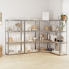 Rack di stoccaggio Vidaxl 4 strato 4 ST Acciaio in legno trasformato in argento