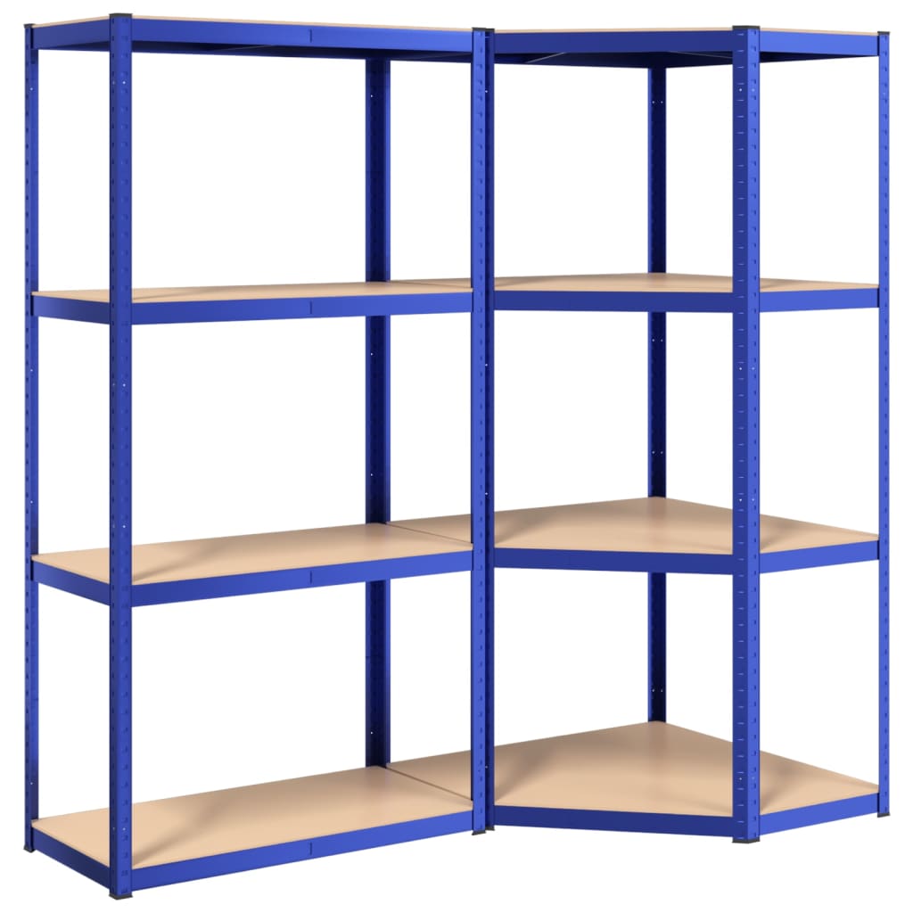 Vidaxl Storage Rack a 4 strati a 4 strati in acciaio blu trasformati in acciaio