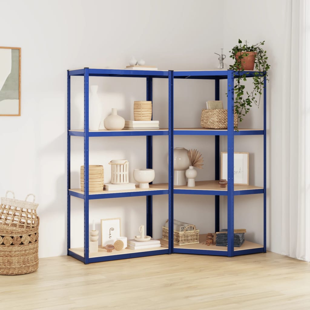 Vidaxl Storage Rack a 4 strati a 4 strati in acciaio blu trasformati in acciaio