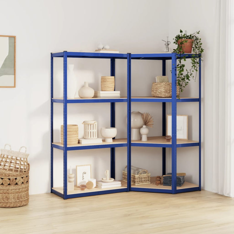 Vidaxl Storage Rack a 4 strati a 4 strati in acciaio blu trasformati in acciaio
