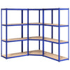 Vidaxl Storage Rack 4 capas 3 st de acero azul procesado azul