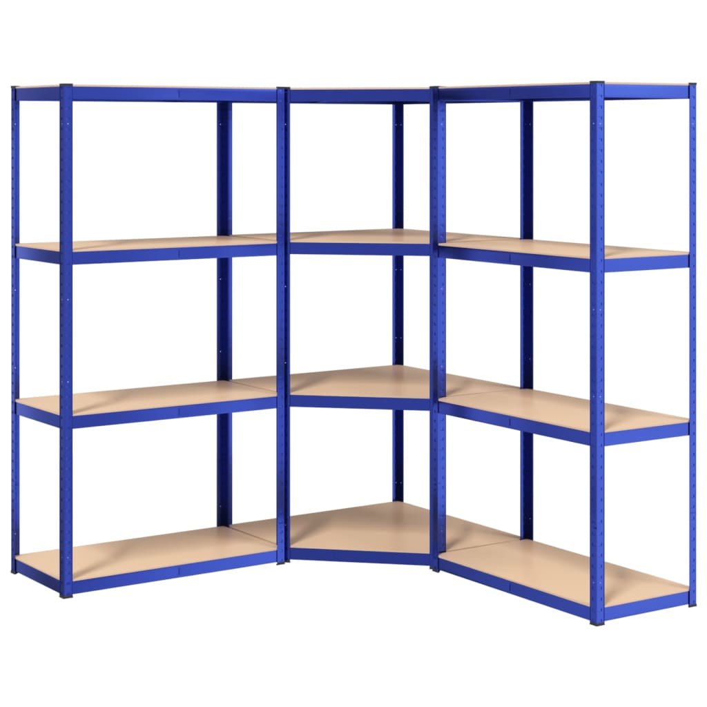Vidaxl Storage Rack 4 capas 3 st de acero azul procesado azul