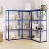 Vidaxl Storage Rack 4 capas 3 st de acero azul procesado azul