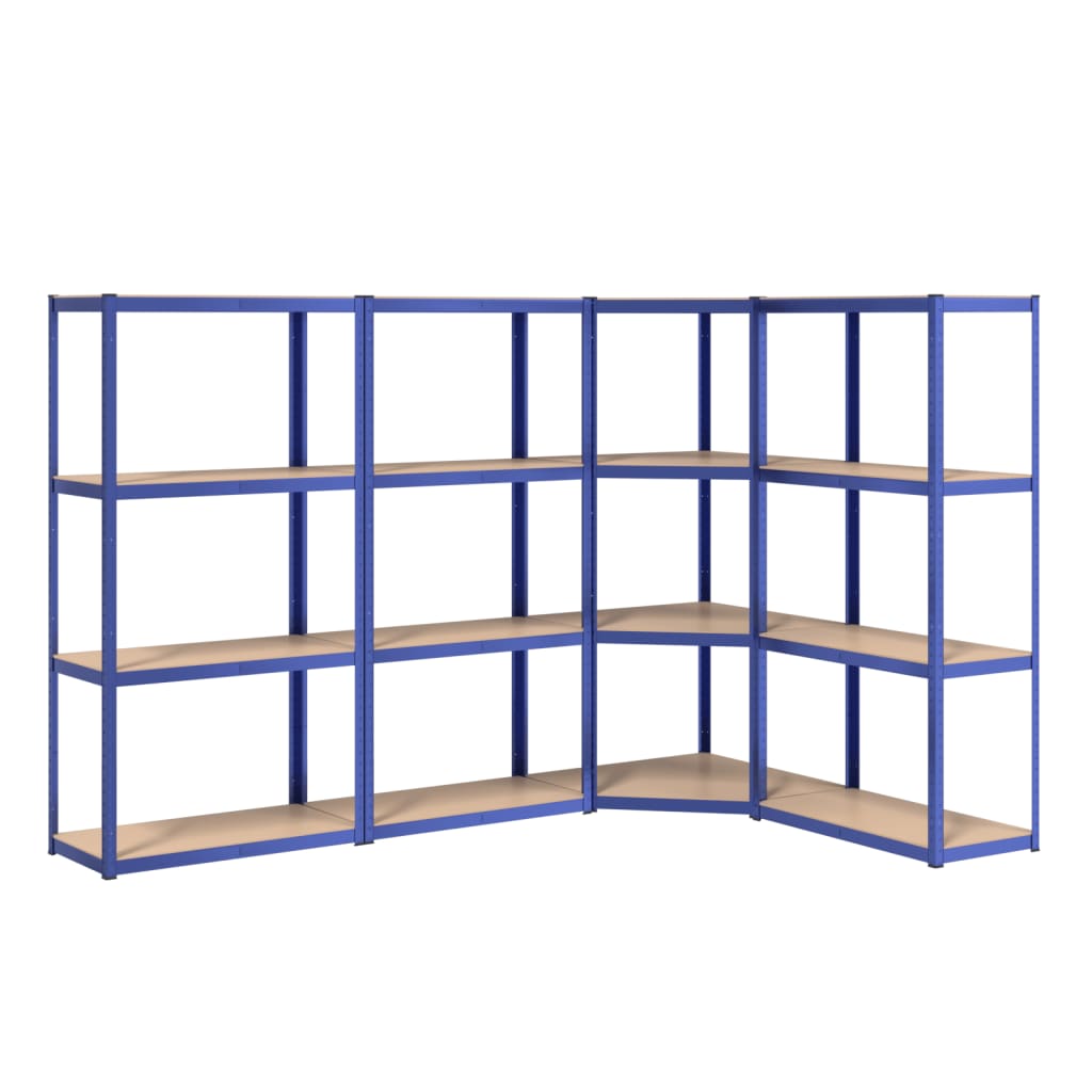 VidaXL Opbergrek 4-laags 4 st staal bewerkt hout blauw
