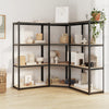 Vidaxl Storage Rack a 4 strati 3 ST Acciaio in legno trasformato in legno antracite