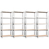 Rack di stoccaggio Vidaxl a 5 strati in acciaio 4 St e color in legno trasformato in argento