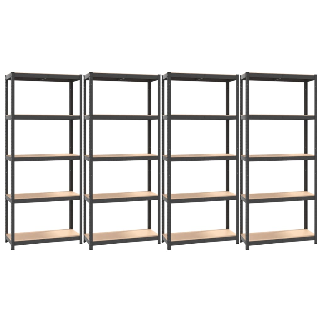 Vidaxl Storage Backs 4 ST 5 LAYER DE ACERO Y COLOR DE ANTRACITE DE MADERA PROCESADA