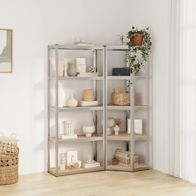 Vidaxl Storage Rack de 5 capas de acero y plata procesada