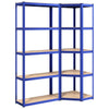 Vidaxl Rack de almacenamiento de vidaxl 5 capas 2 st de acero de madera procesada azul